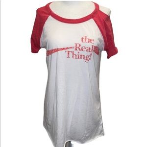 Chaser NWT Red/White Coca-Cola “The Real Thing” Tee w/Shoulder Cutouts M